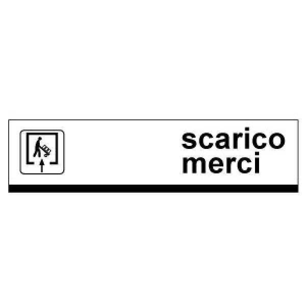 Cartello in alluminio formato mm 1000x250 scarico merci fr dx
