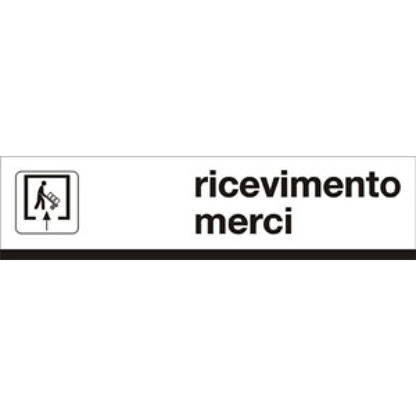 Cartello in alluminio scatolato formato mm 1000x250 ricevimento merci