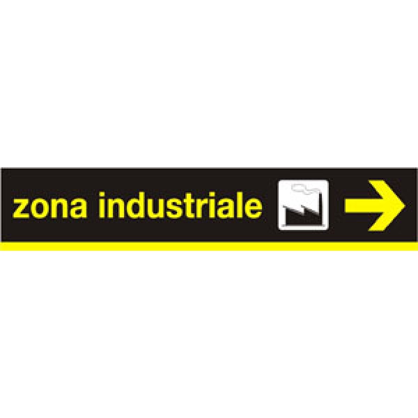 Cartello in alluminio scatolato formato mm 1250x 250 zona industriale