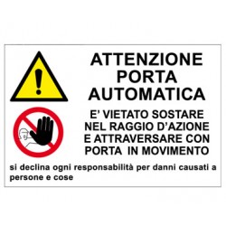 Cartello in alluminio formato mm 300x200 porta automatica