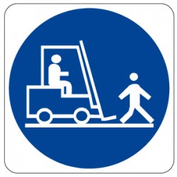 Cartello in alluminio formato mm 330 pittogramma carrelli passo d'uomo