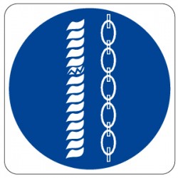Cartello in alluminio formato mm 330 pittogramma controllo funi catene