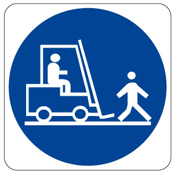 Cartello in alluminio formato mm 500 pittogramma carrelli passo d'uomo Cartello in alluminio formato mm 500 pittogramma carrelli passo d'uomo