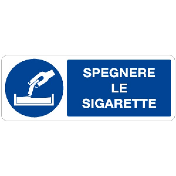 Cartello in alluminio formato mm 330x125 spegnere le sigarette