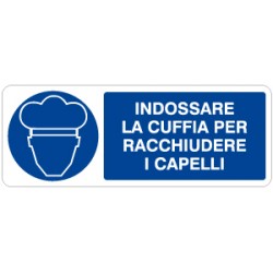 Etichetta autoadesiva formato mm 330x125 indoss.cuffia x racchiud.capel