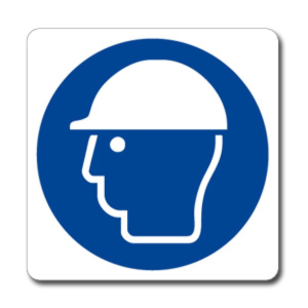Cartello in alluminio formato mm 330x500 indossare casco protettivo