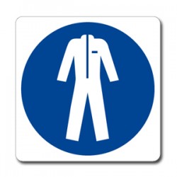 Cartello in alluminio formato mm 330x500 indossare indumenti protettivi