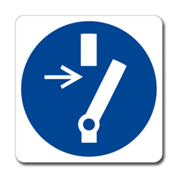 Cartello in alluminio formato mm 350x125 disconn prima di manut e ripar Cartello in alluminio formato mm 350x125 disconn prima di manut e ripar