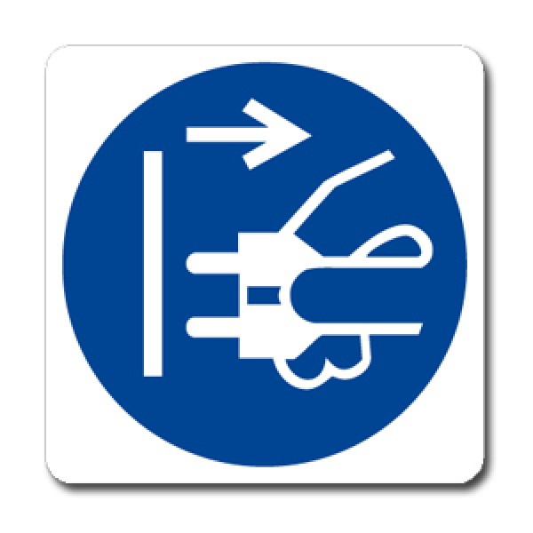 Cartello in alluminio formato mm 350x125 staccare la corrente