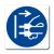 Cartello in alluminio lato mm 125 pittogramma staccare la corrente