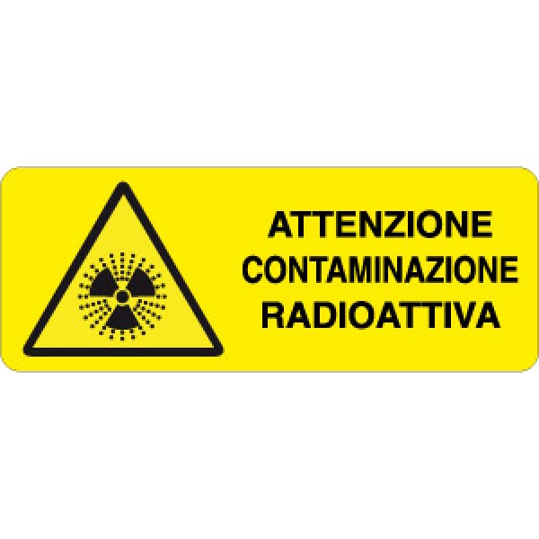 Cartello in alluminio formato mm 330x125 attenzione contaminaz radioattenzione 
