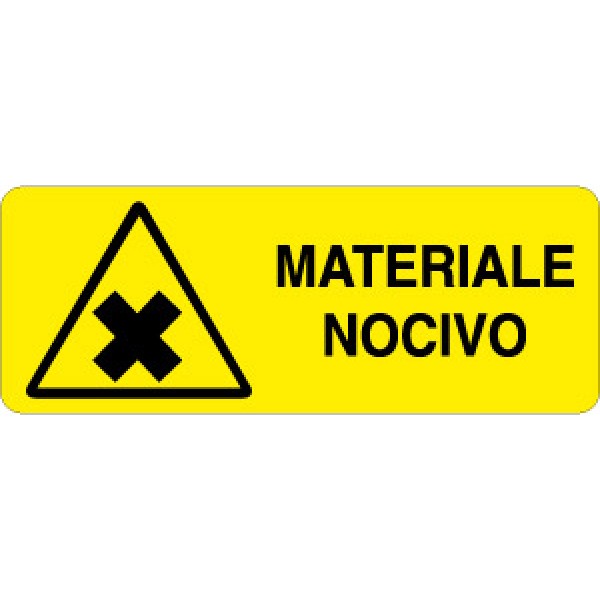 Cartello in alluminio formato mm 330x125 materiale nocivo