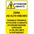 Cartello in alluminio formato mm 330x500 attenzione amianto zona alto rischio