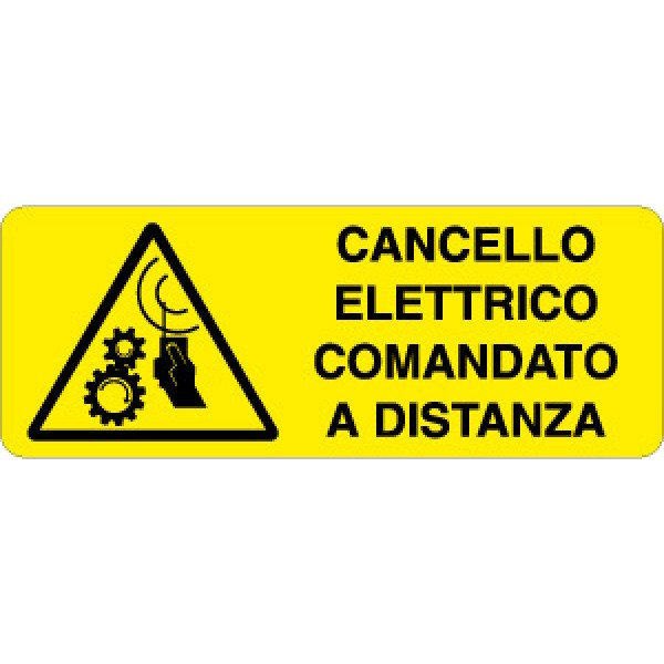 Cartello in alluminio formato mm 500x660 cancello elettrico comando a distanza