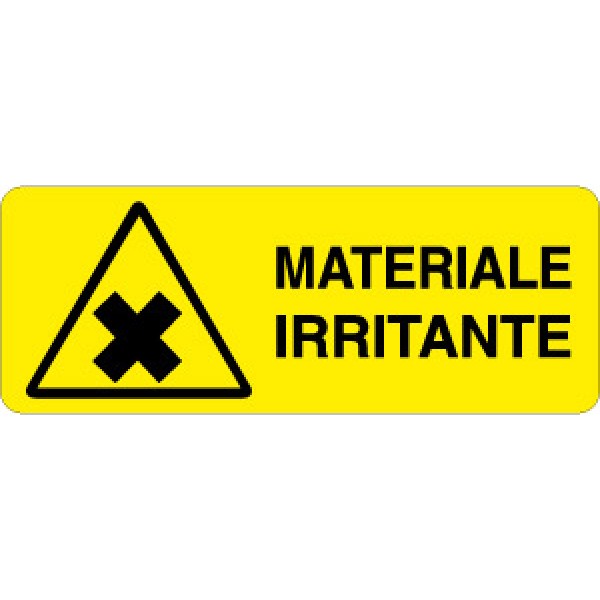 Etichetta autoadesiva formato mm 330x125 materiale irritante