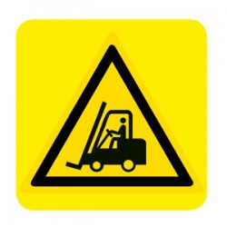 Cartello in alluminio formato mm 350x125 pericolo passaggio carrelli