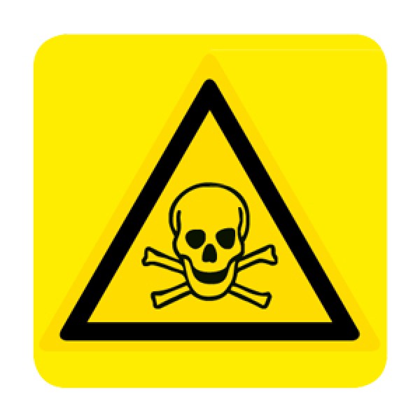 Cartello in alluminio lato mm 150 pittogramma pericolo sostanze tossiche