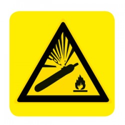 Cartello in alluminio lato mm 250 pittogramma pericolo bombole in pression (w029050m)