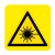 Cartello in alluminio lato mm 250 pittogramma pericolo raggio laser (w004020m)