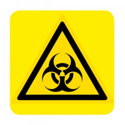 Cartello in alluminio lato mm 250 pittogramma pericolo rischio biologico (w009026m)