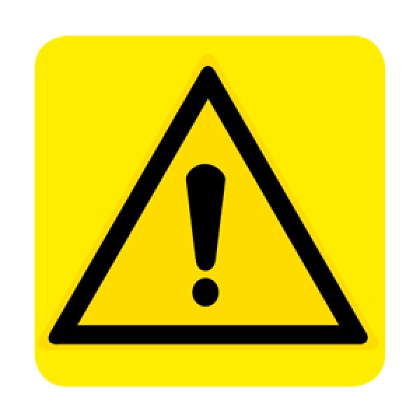 Etichetta autoadesiva lato mm 150 pittogramma pericolo generico