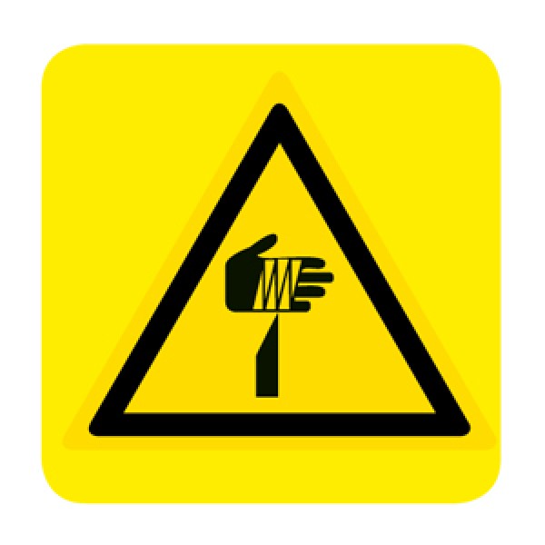 Etichetta autoadesiva lato mm 150 pittogramma pericolo oggetto affilato Etichetta autoadesiva lato mm 150 pittogramma pericolo oggetto affilato