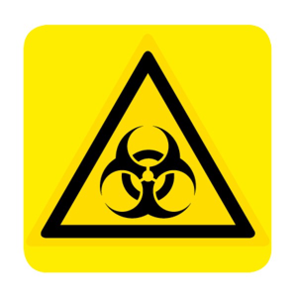 Etichetta autoadesiva lato mm 150 pittogramma pericolo rischio biologico Etichetta autoadesiva lato mm 150 pittogramma pericolo rischio biologico