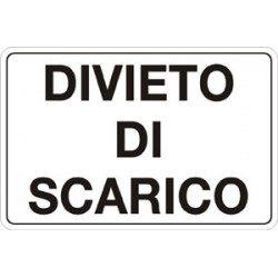 Cartello in alluminio formato mm 600x400 divieto di scarico