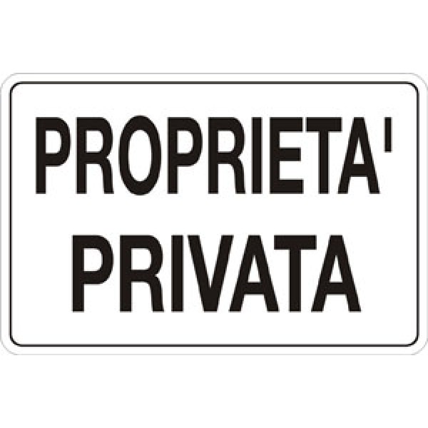 Cartello in alluminio formato mm 600x400 proprieta' privata
