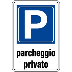 Cartello in alluminio scatolato formato mm 400x 600 parcheggio privato