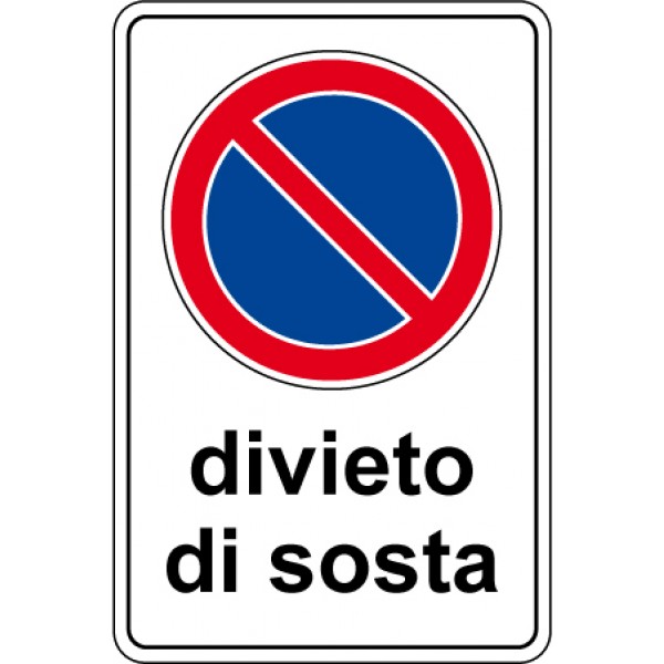 Cartello in lamiera scatolato formato mm 400x 600 divieto di sosta