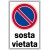 Cartello in lamiera scatolato formato mm 400x 600 sosta vietata