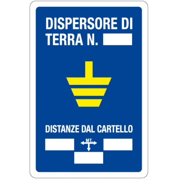 Cartello in alluminio formato mm 200x300 dispersore di terra n... Cartello in alluminio formato mm 200x300 dispersore di terra n...