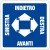 Cartello in alluminio formato mm 330 indietro destra avanti sin