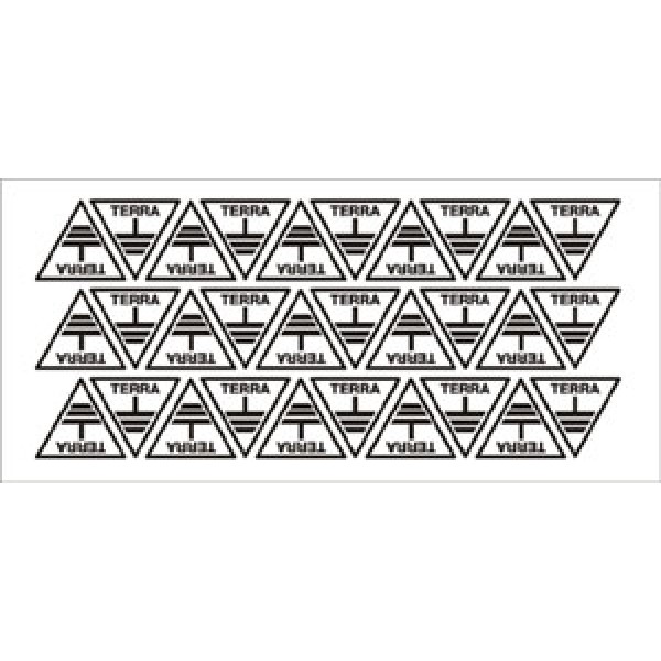 Foglio distributore formato mm 185x85 da 30 et simbolo terra e scritta