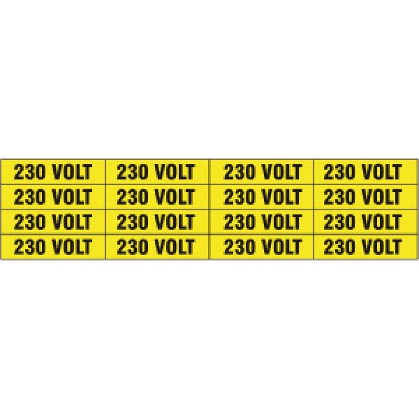Foglio distributore formato mm 240x60 da 16 etichette 230 volt