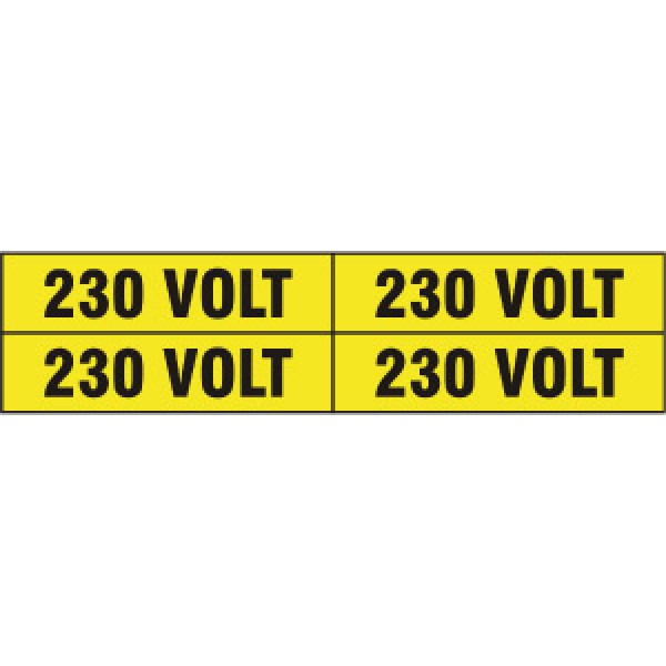 Foglio distributore formato mm 240x60 da 4 etichette 230 volt