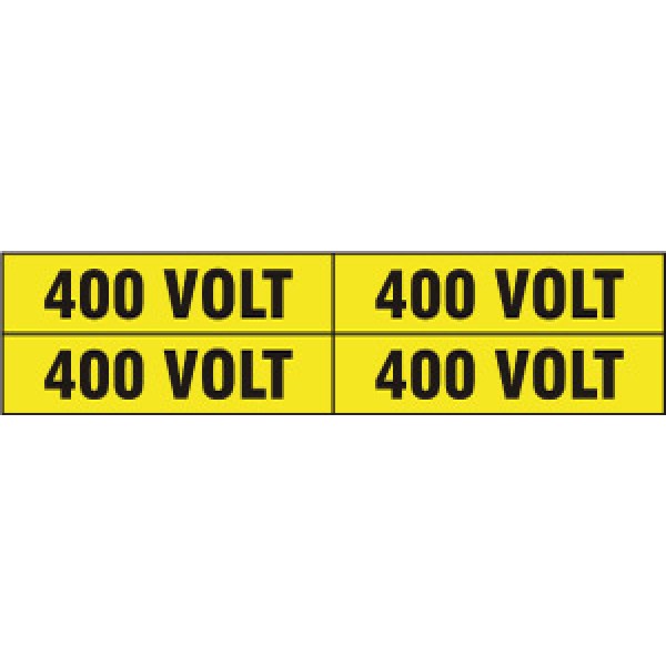 Foglio distributore formato mm 240x60 da 4 etichette 400 volt Foglio distributore formato mm 240x60 da 4 etichette 400 volt