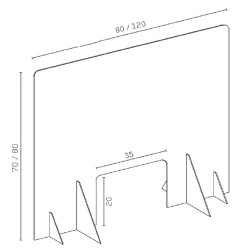 Barriera Protettiva con Passacarte 120x70 cm